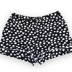 Tabitha Webb Sleepwear Shorts Size XL Black and White Heart Pattern
